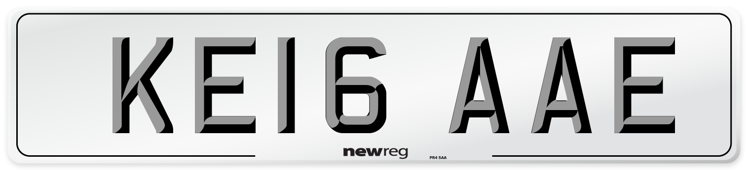 KE16 AAE Number Plate from New Reg